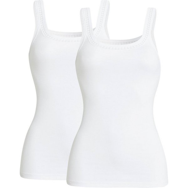 conta Unterhemd Damen-Unterhemd 2er-Pack Feinripp Uni