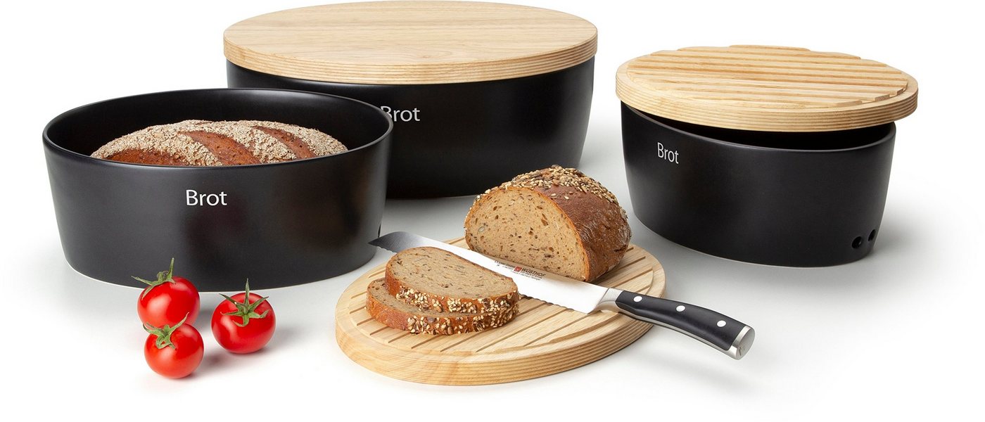 Continenta Brotkasten, Keramik, Massivholz, (1-tlg), Brottopf – Bild 3 von 5