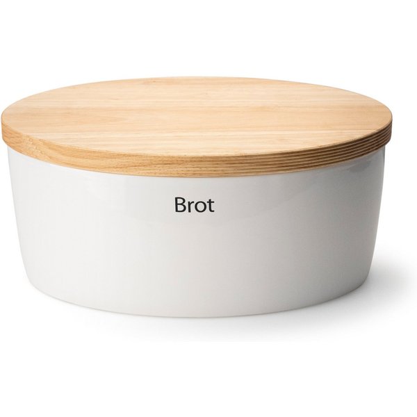 Continenta Brotkasten, Keramik, (1-tlg), Brottopf, mit Holzdeckel, auch als Brotschneidbrett nutzbar