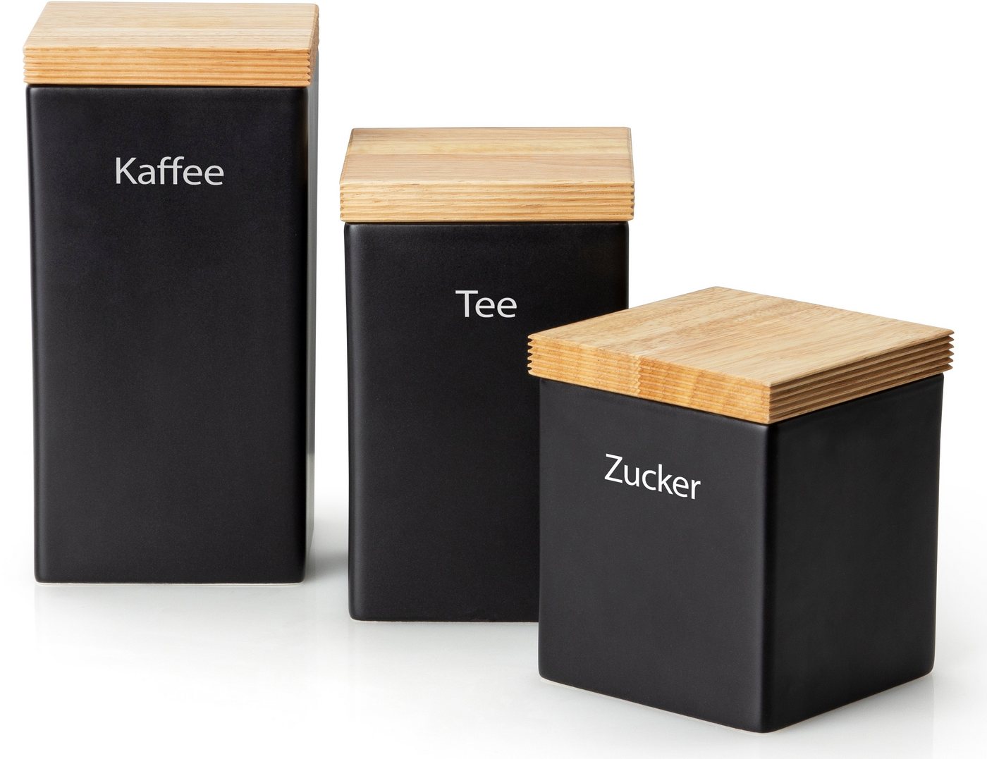 Continenta Kaffeedose, Keramik, Massivholz, (1-tlg), Kaffeedose – Bild 3 von 5