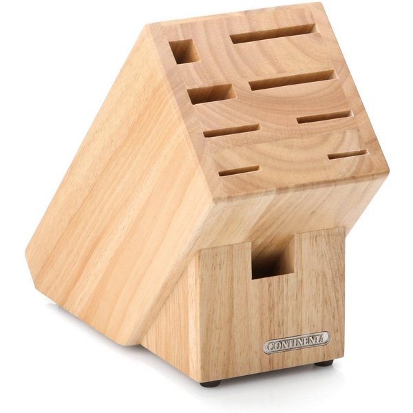 Continenta Messerblock (1tlg), mit Scherenschlitz, Gummibaum 22x11,5x22cm