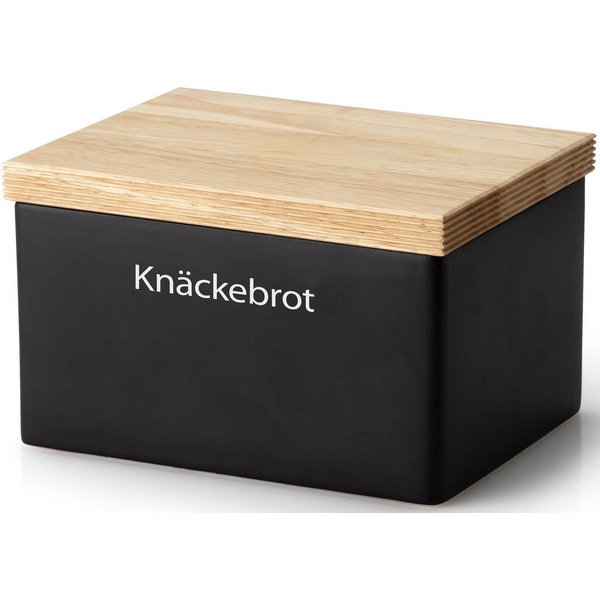 Continenta Vorratsdose, Keramik, Massivholz, (1-tlg), für Knäckebrot