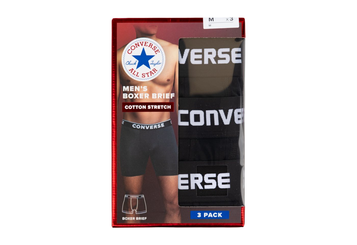 Converse Boxershorts MENS SOLID 3PK COTTON BB (3-St) 3er-Pack, mit elastischem Bund, aus Baumwolle und Elasthan – Bild 3 von 3