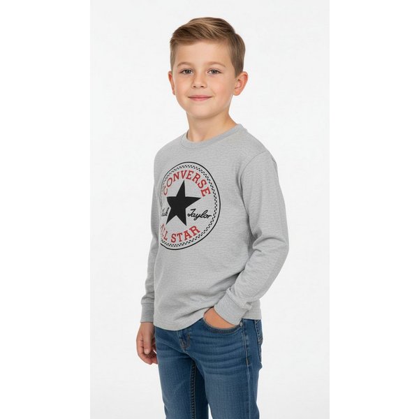 Converse Langarmshirt CNVB CHUCK PATCH LS TEE für Kinder und Jugendliche, weicher Jersey-Stoff, elastisches Material