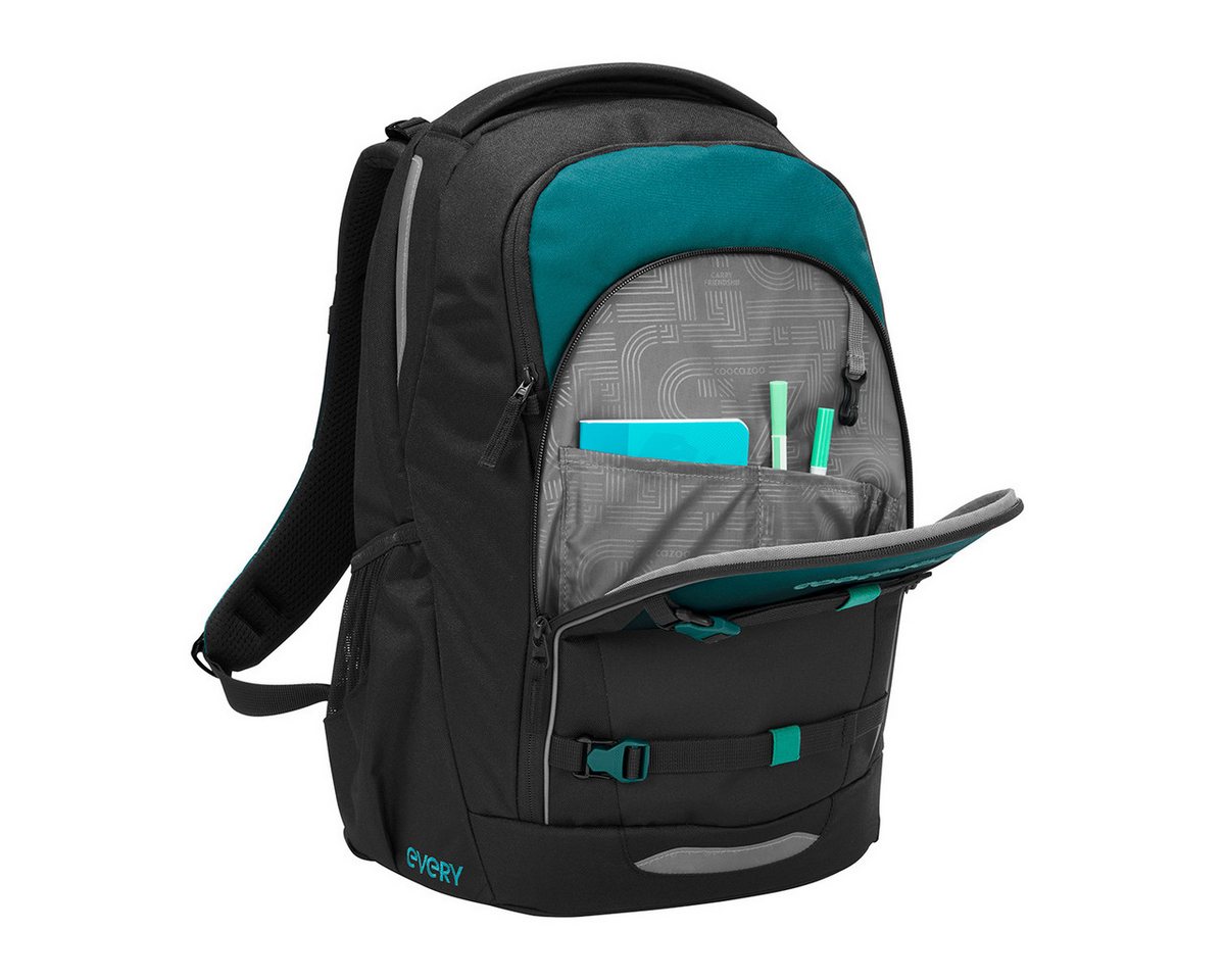 coocazoo Schulranzen Schulrucksack EVERY Teal Shadows, ergonomisch, rückenschonend, Leichtgewicht – Bild 2 von 5