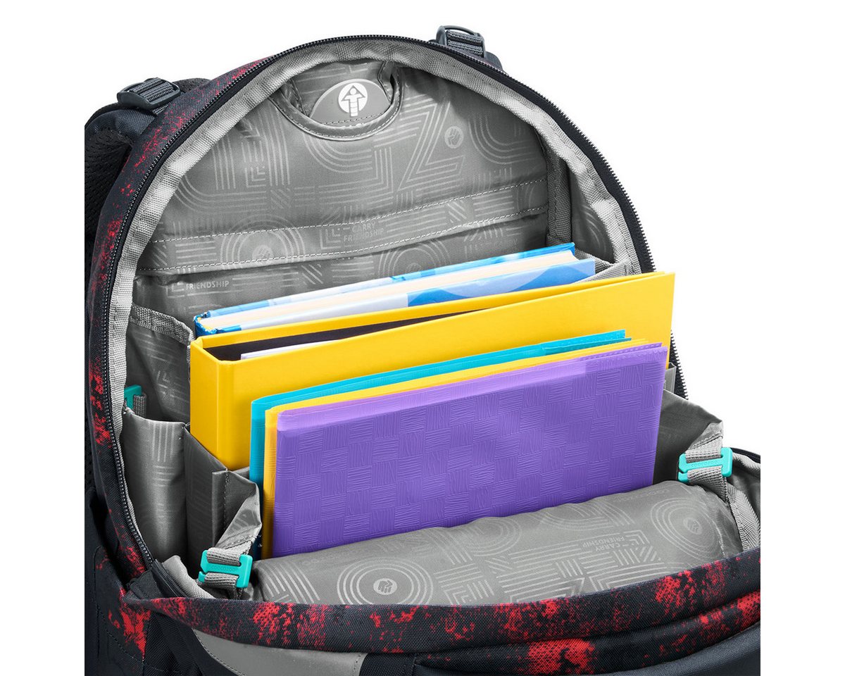 coocazoo Schulranzen Schulrucksack MATE Broken Black (1 Stück), ergonomisch, Körpergröße: 135 - 180 cm, Easy-Grow-System – Bild 2 von 5