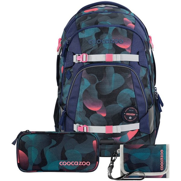 coocazoo Schulranzen Schulrucksack-Set MATE, Mäppchen Geldbörse (3-tlg)