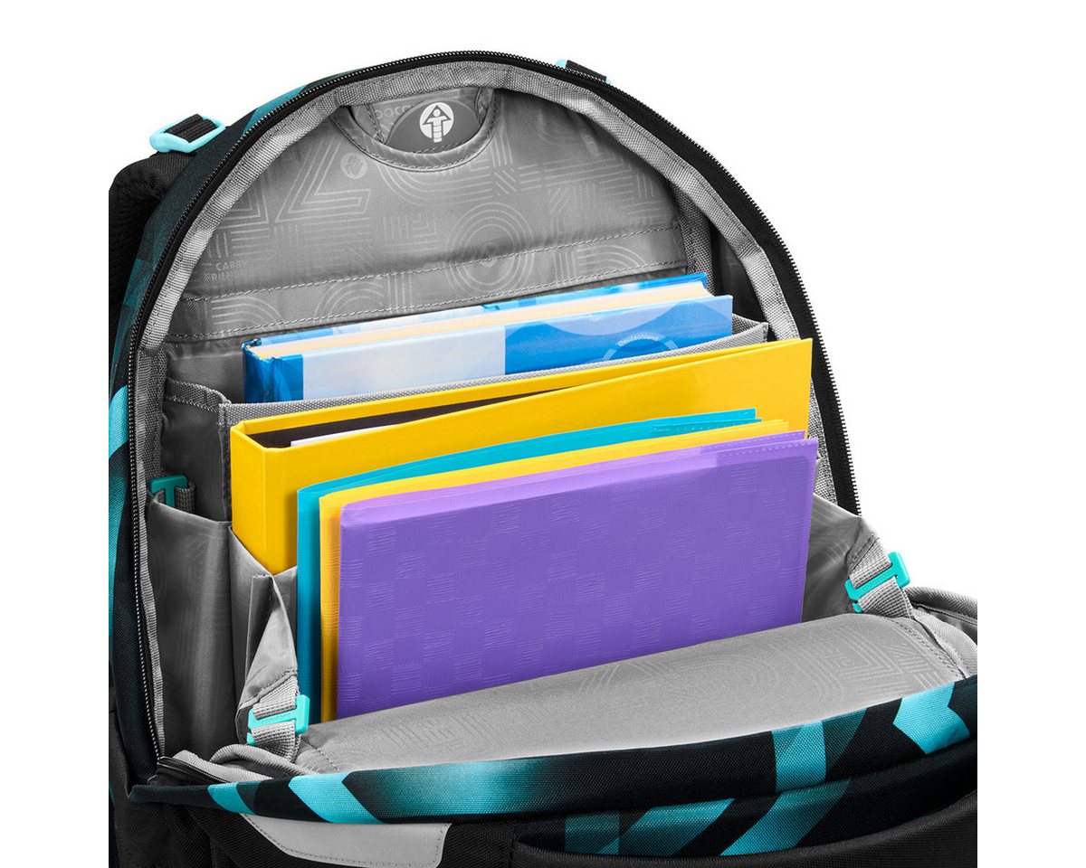 coocazoo Schulranzen Schulrucksack-Set PORTER, Laser Lights 3-teilig (3-teilig), ergonomisch, Körpergröße: 135 - 180 cm, Easy-Grow-System – Bild 2 von 5
