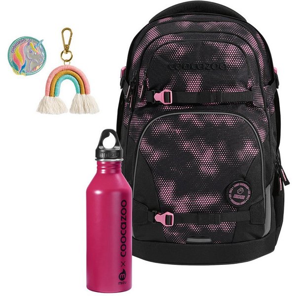 coocazoo Schulranzen Schulrucksack-Set PORTER, Trinkflasche COLOUR UP (3-tlg)