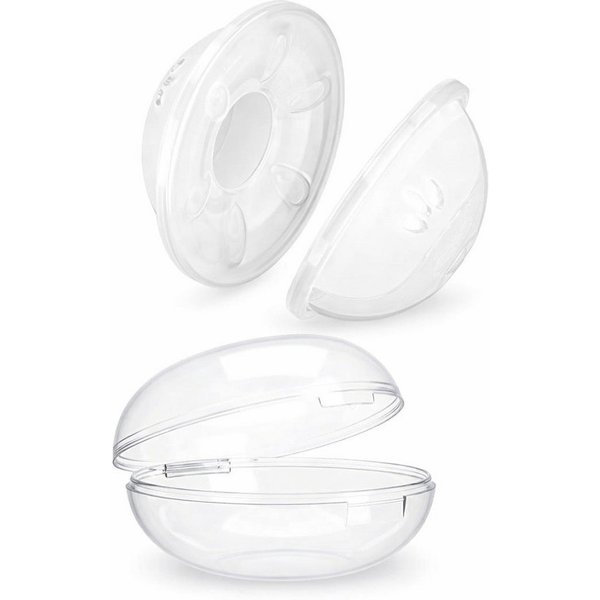 COOL-i ® Doppelmilchpumpe Muttermilchsammler Silikon 2er Set,BPA frei, wiederverwendbar, auslaufsicher, diskret & hautfreundlich