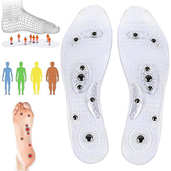 COOL-i ® Einlegesohlen Magnetische Akupressur-Einlegesohlen, Fußreflexzonen-Massage für Alltag und Freizeit