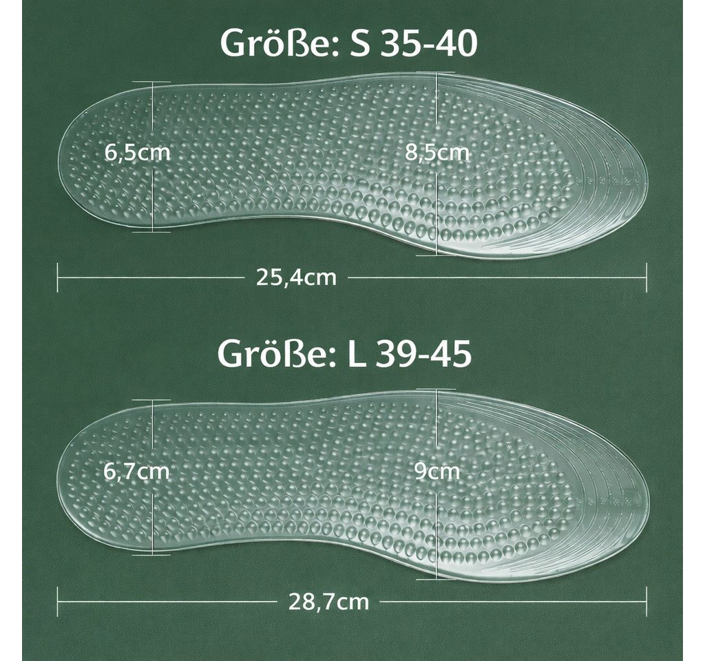 COOL-i ® Einlegesohlen Silikon-Massage-Einlegesohlen – Rutschfest & atmungsaktiv, für Druckentlastung & Komfort – Bild 2 von 5