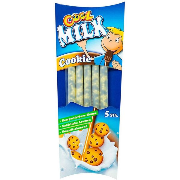COOL Süßigkeit, Cool Milk Trinkhalm mit Granulat und Cookies Geschmack 5er 30g