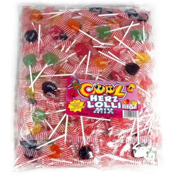COOL Süßigkeit, Cool Herz Lollis in einem Beutel mit 6 unterschiedliche Sorten 1000g