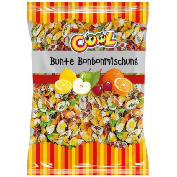 COOL Süßigkeit, Cool Bunte Bonbonmischung Bonbons mit 4 Sorten Fruchtgeschmack 1000g