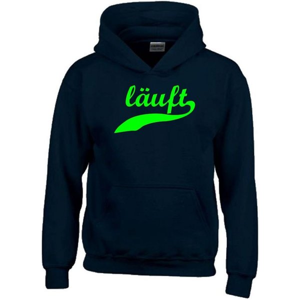 coole-fun-t-shirts Hoodie LÄUFT ! Kinder Sweatshirt mit Kapuze Hoodie Gr.128-164 Jungen +Mädchen