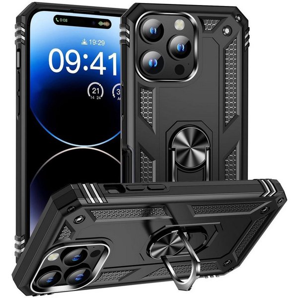 CoolGadget Handyhülle Armor Shield Case für Apple iPhone 16 Pro Max 6,9 Zoll, Outdoor Cover Magnet Ringhalterung Handy Hülle für iPhone 16 Pro Max