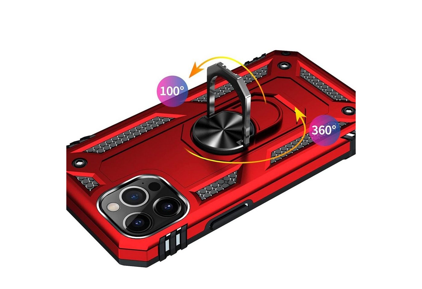 CoolGadget Handyhülle Armor Shield Case für Apple iPhone 14 Pro 6,1 Zoll, Outdoor Cover mit Magnet Ringhalterung Handy Hülle für iPhone 14 Pro – Bild 5 von 5