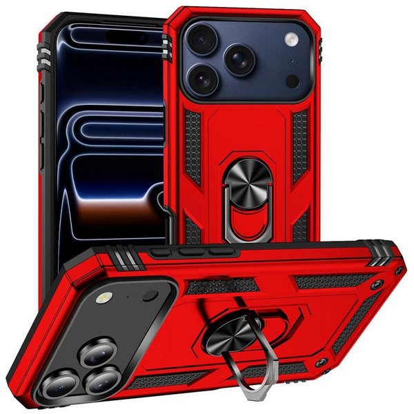 CoolGadget Handyhülle Armor Shield Case für Apple iPhone 17 Pro Max 6,9 Zoll, Outdoor mit Magnet Ringhalterung Handy Hülle für iPhone 17 Pro Max