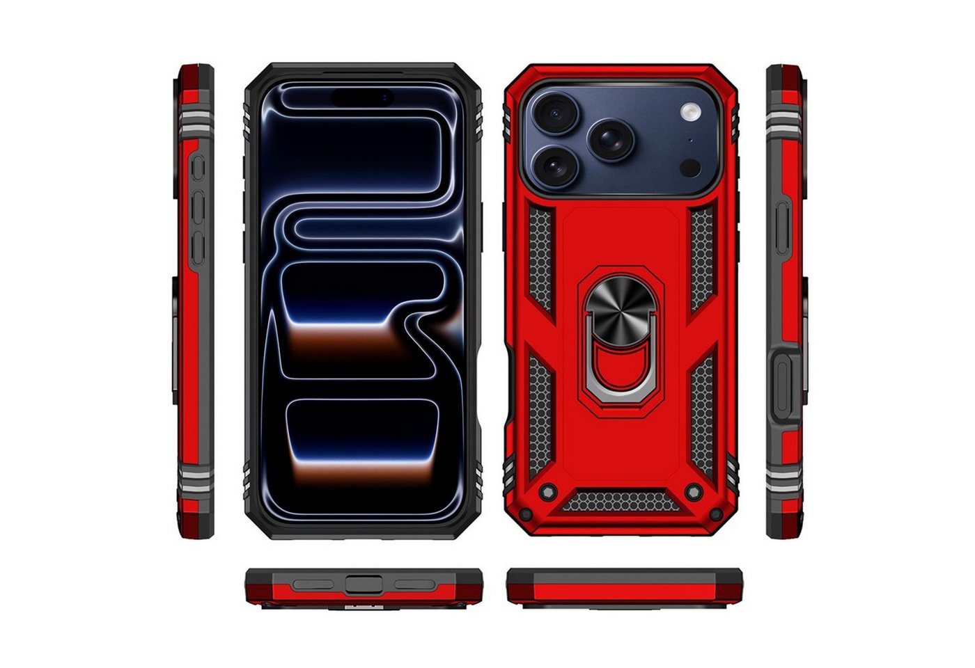 CoolGadget Handyhülle Armor Shield Case für Apple iPhone 17 Pro Max 6,9 Zoll, Outdoor mit Magnet Ringhalterung Handy Hülle für iPhone 17 Pro Max – Bild 2 von 5