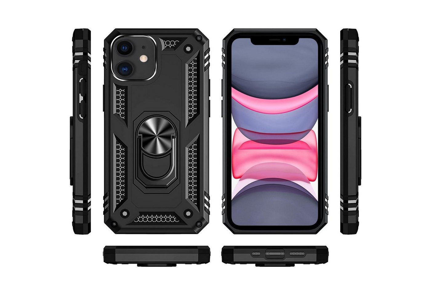 CoolGadget Handyhülle Armor Shield Case für Apple iPhone 11 6,1 Zoll, Outdoor Cover mit Magnet Ringhalterung Handy Hülle für iPhone 11 – Bild 2 von 5