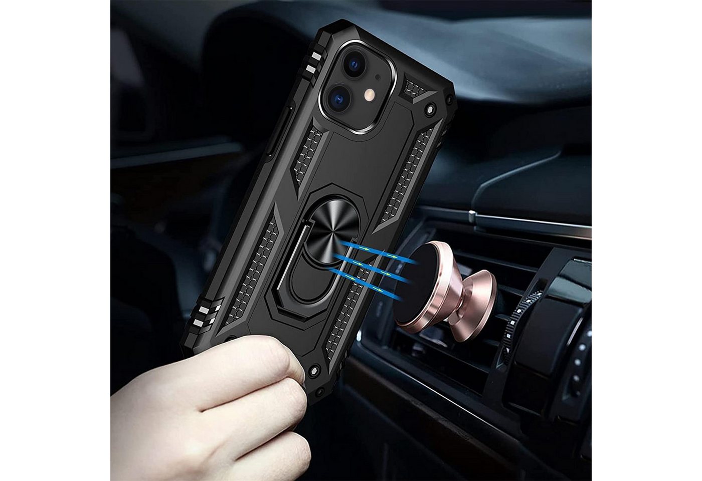 CoolGadget Handyhülle Armor Shield Case für Apple iPhone 11 6,1 Zoll, Outdoor Cover mit Magnet Ringhalterung Handy Hülle für iPhone 11 – Bild 4 von 5