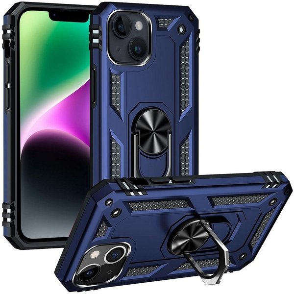 CoolGadget Handyhülle Armor Shield Case für Apple iPhone 14 6,1 Zoll, Outdoor Cover mit Magnet Ringhalterung Handy Hülle für iPhone 14