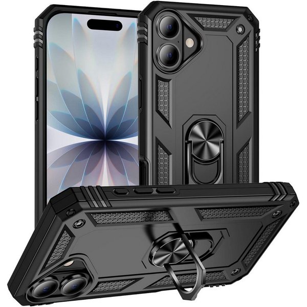 CoolGadget Handyhülle Armor Shield Case für Apple iPhone 17 6,3 Zoll, Outdoor Cover mit Magnet Ringhalterung Handy Hülle für iPhone 17