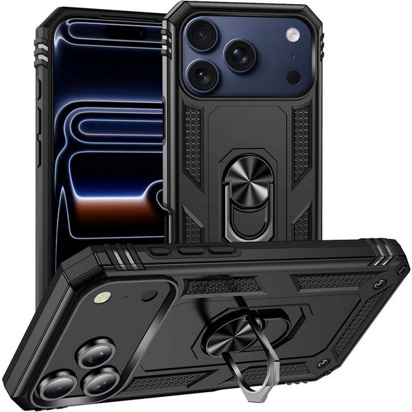 CoolGadget Handyhülle Armor Shield Case für Apple iPhone 17 Pro 6,3 Zoll, Outdoor Cover mit Magnet Ringhalterung Handy Hülle für iPhone 17 Pro