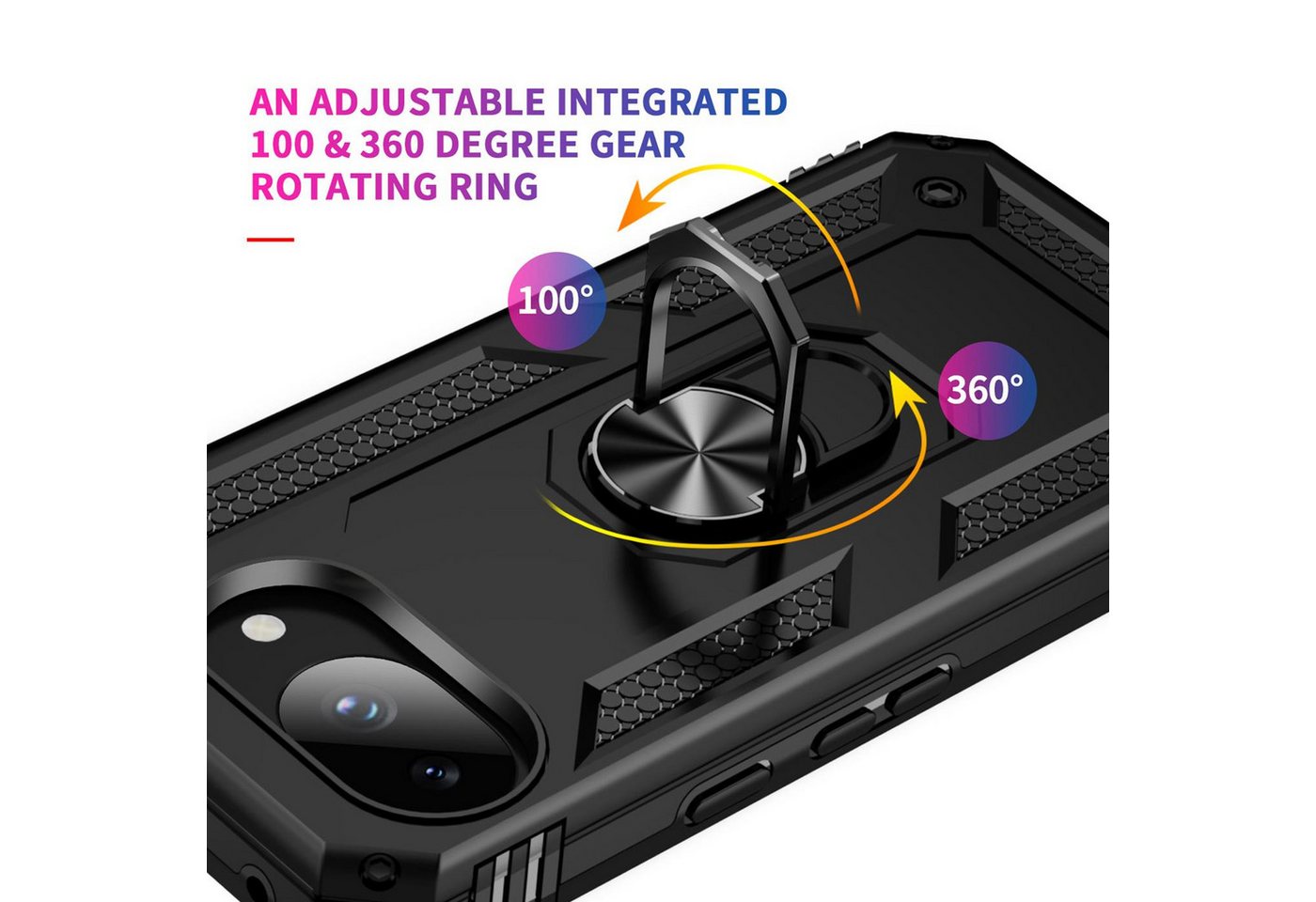 CoolGadget Handyhülle Armor Shield Case für Google Pixel 10a 6,3 Zoll, Outdoor Cover Magnet Ringhalterung Handy Hülle für Pixel 10a – Bild 4 von 5