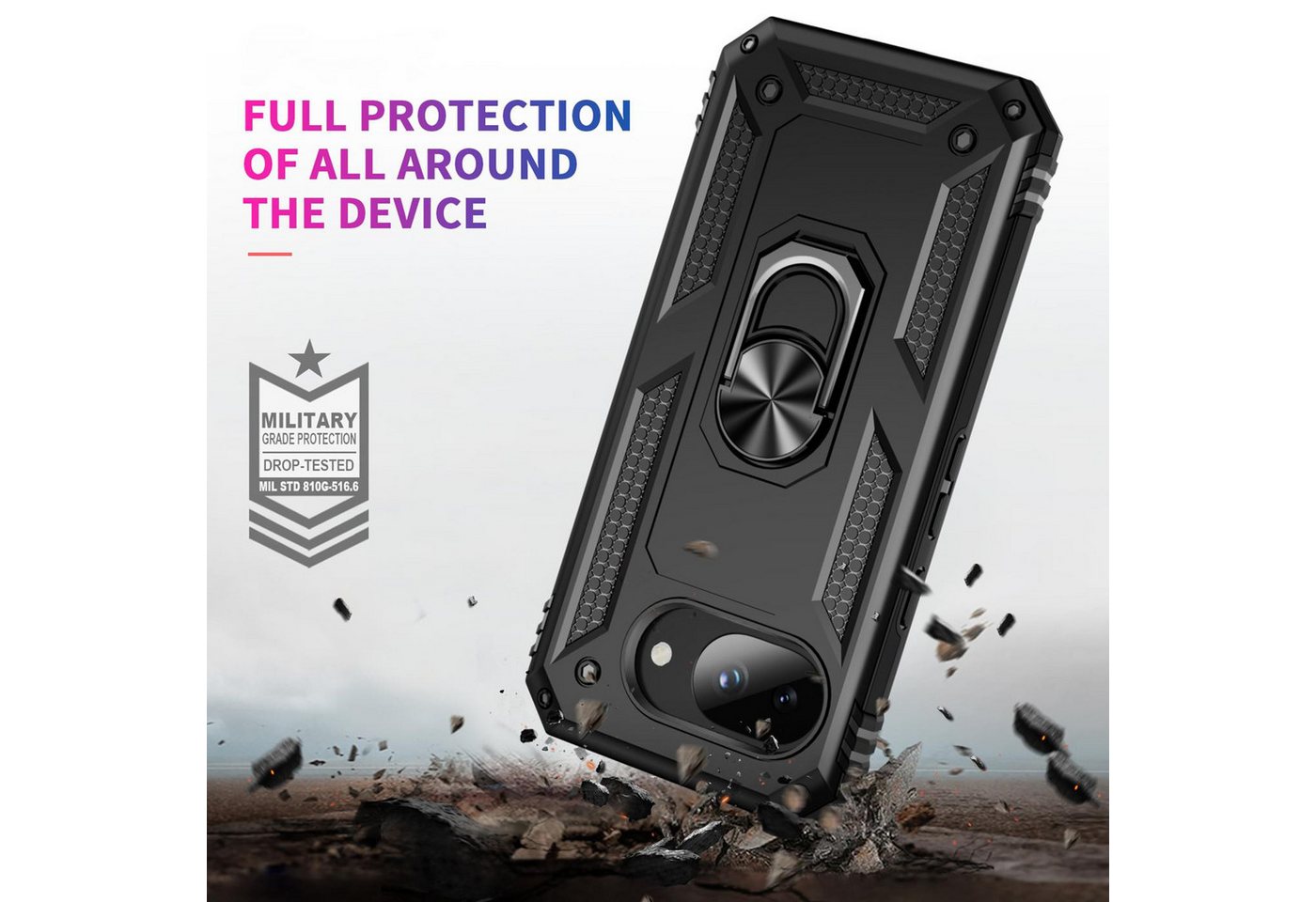 CoolGadget Handyhülle Armor Shield Case für Google Pixel 10a 6,3 Zoll, Outdoor Cover Magnet Ringhalterung Handy Hülle für Pixel 10a – Bild 5 von 5