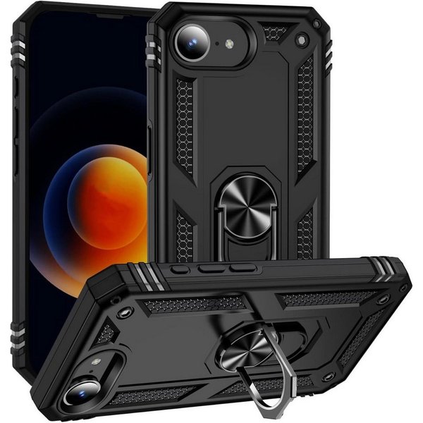 CoolGadget Handyhülle Armor Shield Case für iPhone 17e / iPhone 16e 6,1 Zoll, Outdoor Cover mit Magnet Ringhalterung Handy Hülle für iPhone 16e