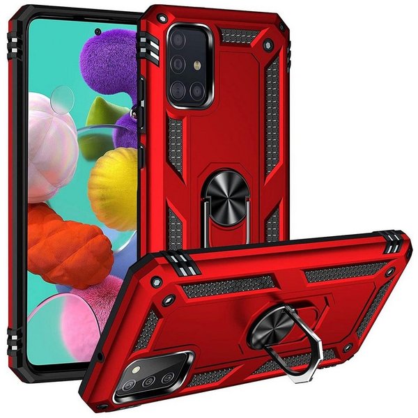 CoolGadget Handyhülle Armor Shield Case für Samsung Galaxy A51 6,5 Zoll, Outdoor Cover mit Magnet Ringhalterung Handy Hülle für Samsung A51