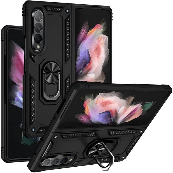 CoolGadget Handyhülle Armor Shield Case für Samsung Galaxy Z Fold 4 7,6 Zoll, Outdoor Cover Magnet Ringhalterung Handy Hülle für Galaxy Z Fold 4 5G