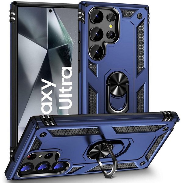CoolGadget Handyhülle Armor Shield Case für Samsung Galaxy S24 Ultra 6,1 Zoll, Outdoor mit Magnet Ringhalterung Handy Hülle für Samsung S24 Ultra 5G