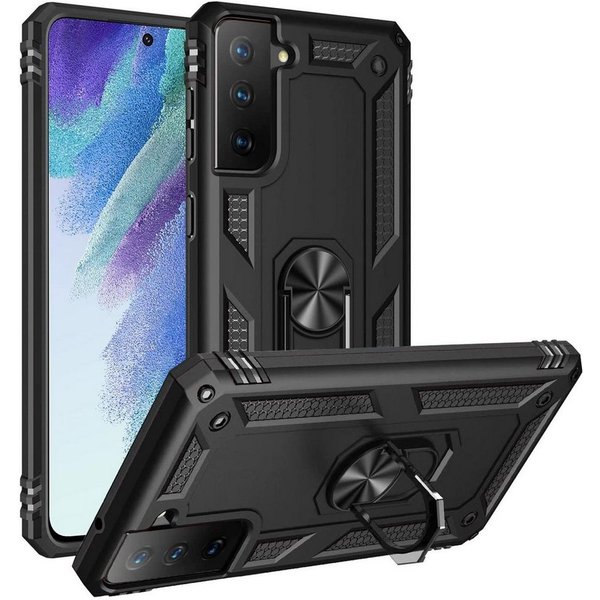 CoolGadget Handyhülle Armor Shield Case für Samsung Galaxy S21 FE 6,4 Zoll, Outdoor Cover mit Magnet Ringhalterung Handy Hülle für Samsung S21 FE