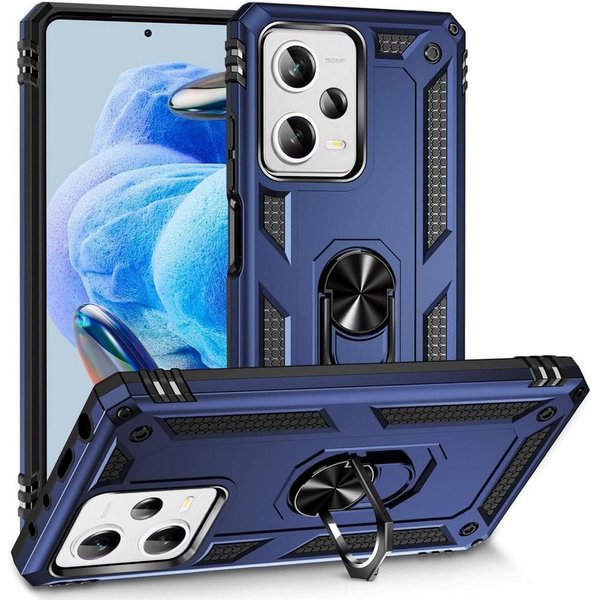 CoolGadget Handyhülle Armor Shield Case für Xiaomi Redmi Note 12 Pro+ 5G 6,67 Zoll, Outdoor Cover Magnet Ringhalterung Handy Hülle für Redmi Note 12 Pro+
