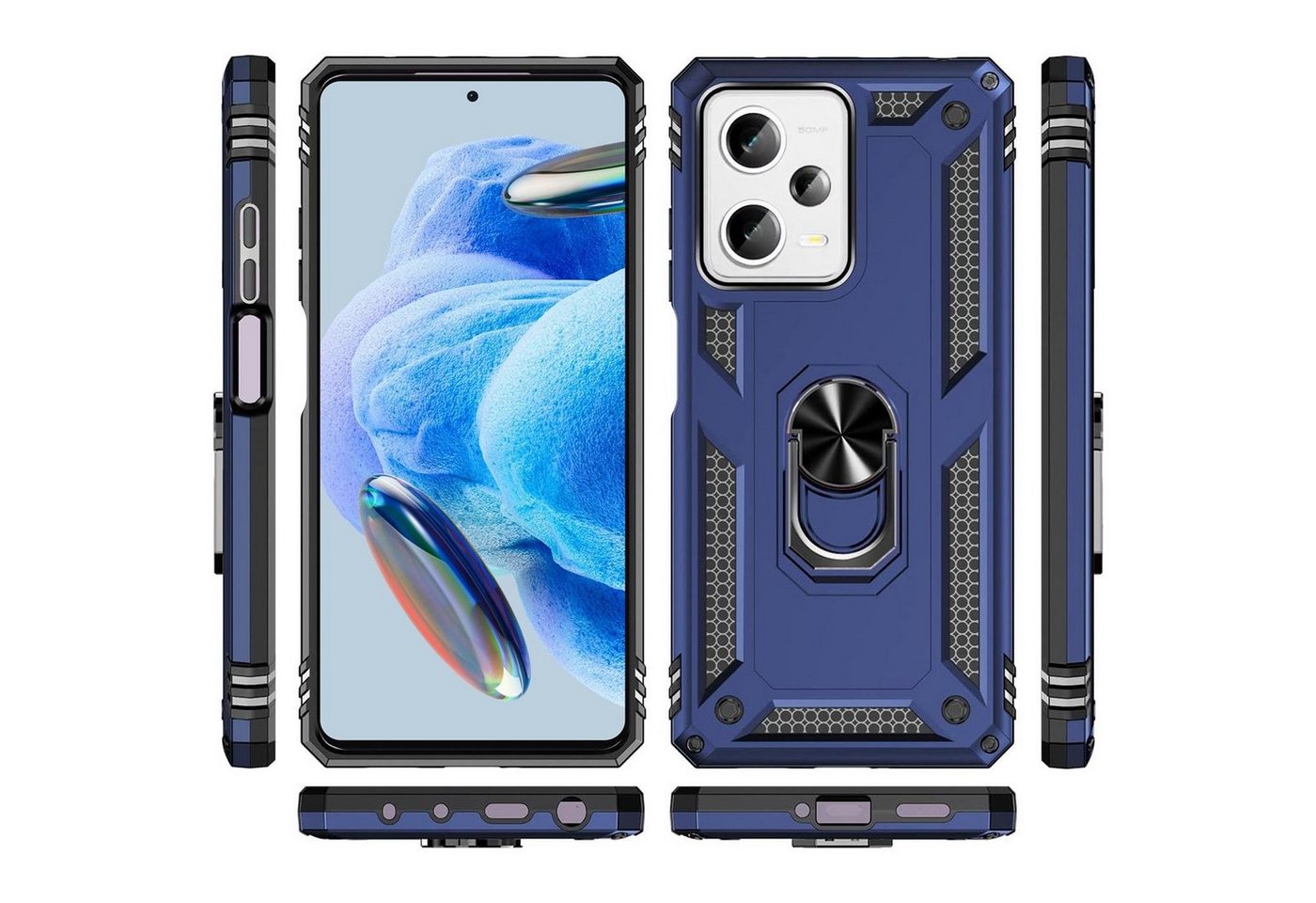 CoolGadget Handyhülle Armor Shield Case für Xiaomi Redmi Note 12 Pro+ 5G 6,67 Zoll, Outdoor Cover Magnet Ringhalterung Handy Hülle für Redmi Note 12 Pro+ – Bild 2 von 5