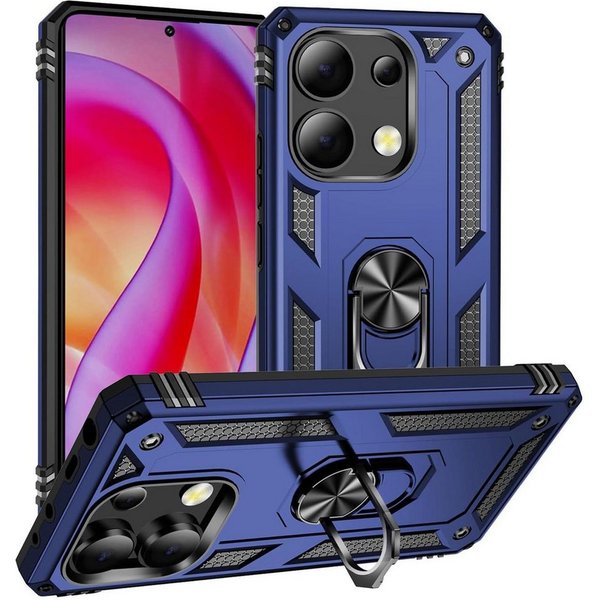 CoolGadget Handyhülle Armor Shield Case für Xiaomi Redmi Note 13 6,67 Zoll, Outdoor Cover Magnet Ringhalterung Handy Hülle für Redmi Note 13 4G