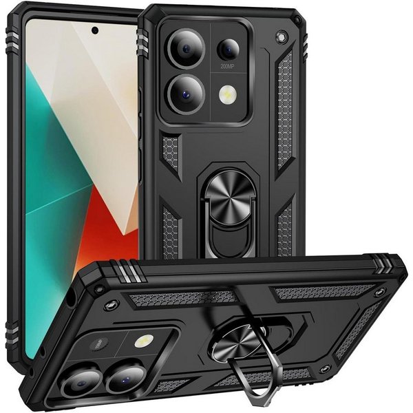 CoolGadget Handyhülle Armor Shield Case für Xiaomi Redmi Note 13 Pro 5G 6,67 Zoll, Outdoor Cover Magnet Ringhalter Handy Hülle für Redmi Note 13 Pro 5G