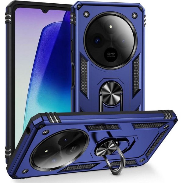 CoolGadget Handyhülle Armor Shield Case für Xiaomi Redmi 14C 6,88 Zoll, Outdoor Cover mit Magnet Ringhalterung Hülle für Redmi 14C Poco C75