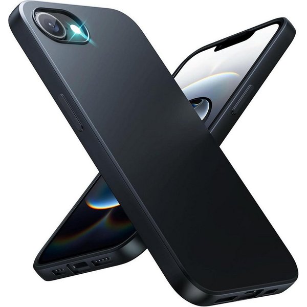 CoolGadget Handyhülle Handy Schutzhülle für iPhone 16e matt schwarz, Silikon TPU Hülle Schutz Tasche Cover schlicht Slim Case