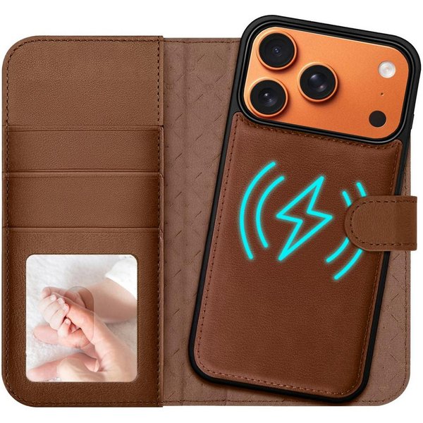 CoolGadget Handyhülle Magnet Book Case für Apple iPhone 17 Pro Hülle + Klapphülle 6,3 Zoll, 2in1 abnehmbare magnetische RFID Schutzhülle Kartenfach Fotofenster