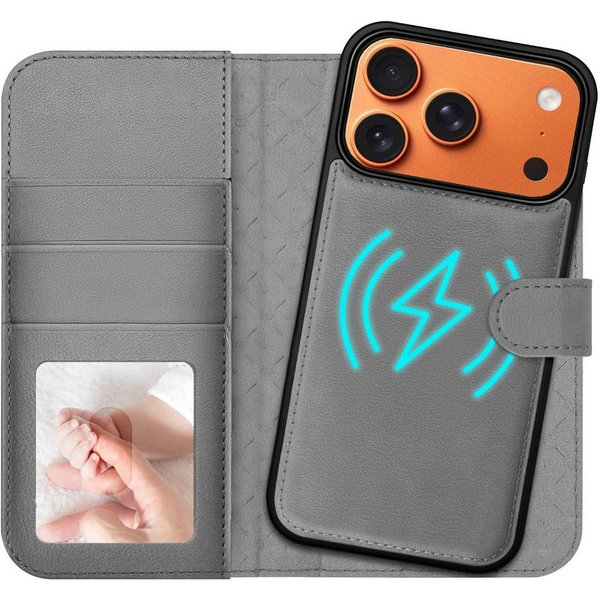 CoolGadget Handyhülle Magnet Book Case für Apple iPhone 17 Pro Hülle + Klapphülle 6,3 Zoll, 2in1 abnehmbare magnetische RFID Schutzhülle Kartenfach Fotofenster