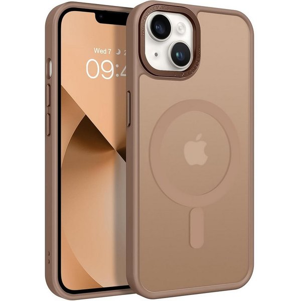 CoolGadget Handyhülle Magnet Hülle für iPhone 13 Schutzhülle mit Metall Kamerarahmen 6,1 Zoll, magnetisches Schutzcase Matt Stoßfest kompatibel mit Magsafe Zube