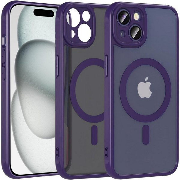 CoolGadget Handyhülle Magnet-Hülle für iPhone 15 Schutzhülle magnetisch 6,1 Zoll, Hülle Matt Stoßfest kompatibel mit Magsafe Zubehör Kameraschutz Case