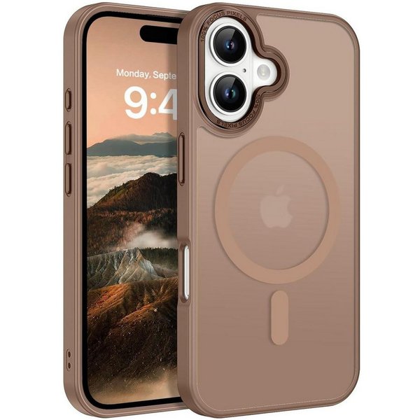 CoolGadget Handyhülle Magnet Hülle für iPhone 17 Schutzhülle mit Metall Kamerarahmen 6,3 Zoll, magnetisches Schutzcase Matt Stoßfest kompatibel mit Magsafe Zube