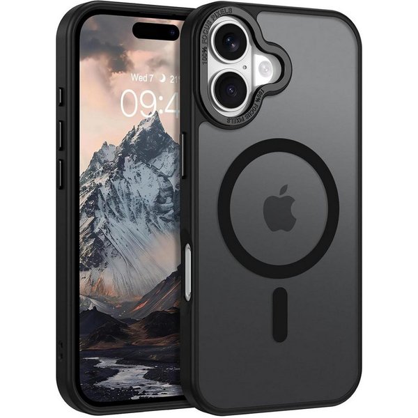CoolGadget Handyhülle Magnet Hülle für iPhone 17 Schutzhülle mit Metall Kamerarahmen 6,3 Zoll, magnetisches Schutzcase Matt Stoßfest kompatibel mit Magsafe Zube