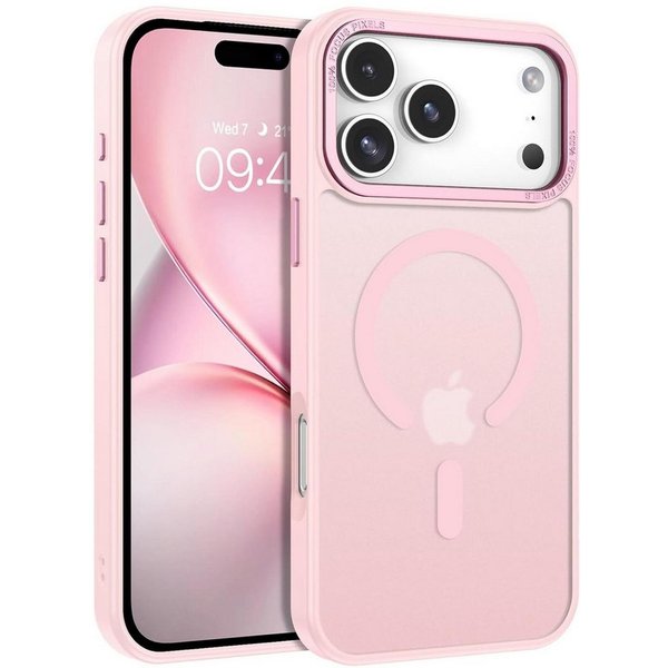 CoolGadget Handyhülle Magnet Hülle für iPhone 17 Pro Max Schutzhülle mit Metall Kamerarahmen 6,9 Zoll, magnetisches Schutzcase Matt Stoßfest kompatibel mit Mags