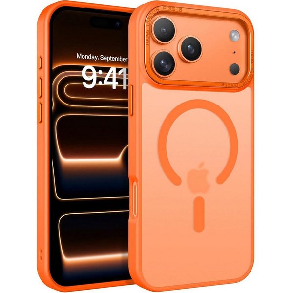 CoolGadget Handyhülle Magnet Hülle für iPhone 17 Pro Max Schutzhülle mit Metall Kamerarahmen 6,9 Zoll, magnetisches Schutzcase Matt Stoßfest kompatibel mit Mags